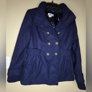 Celebrity Pink Navy Blue Peacoat Double Breasted Size M
